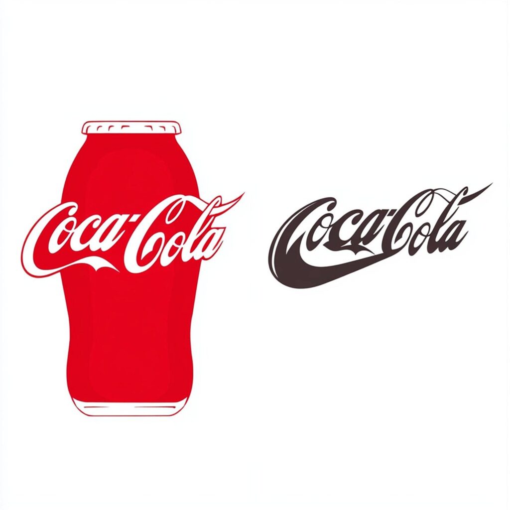 Coca-Cola logo design featuring classic cursive typography on a red background